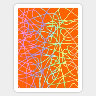 Orange With Color Scribbles Sticker